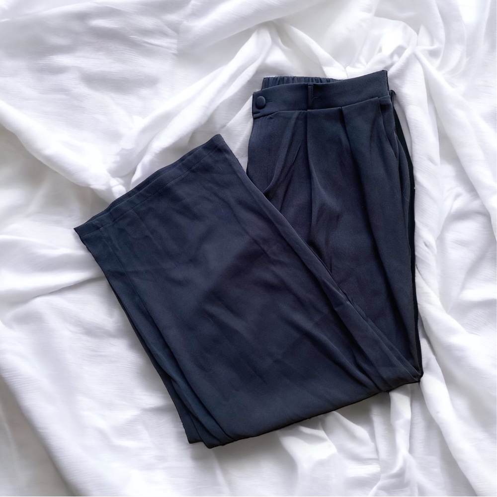 Plus High Waist Pleated Tailored Pants